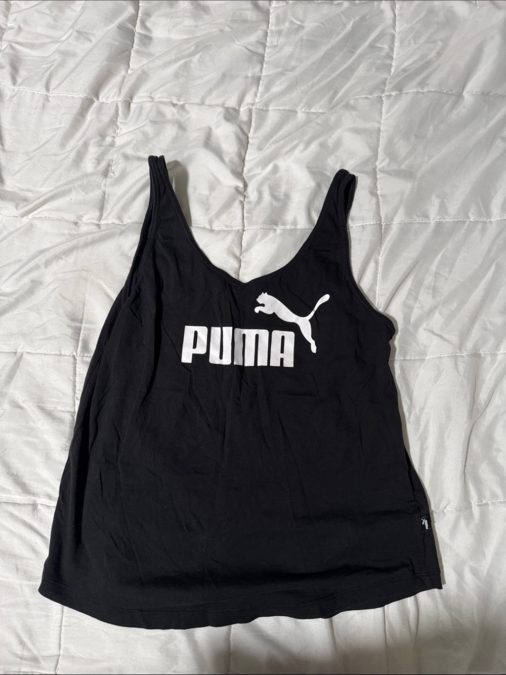 Puma Black Tank Top with White Logo